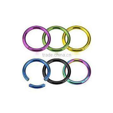 Top selling anodized titanium segment rings nose rings body jewelry