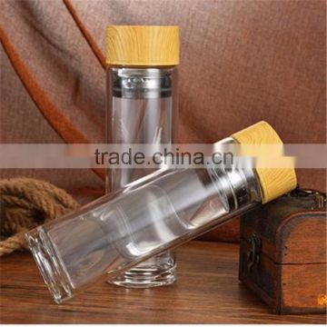 500ml Promotional Glass Drinkware Travel Leakpoof glass tea bottle infuser,glass filter drink water bottle