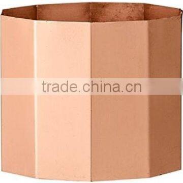 Hexagon Box Copper Finish Iron Container T_light Holder