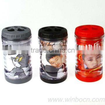 Round cartoon kids plastic pen holder DIY