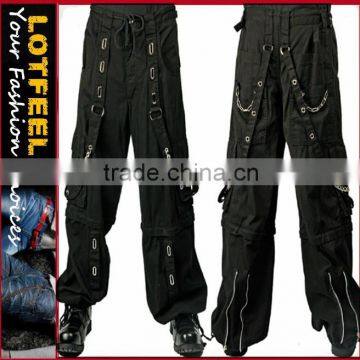 Baggy army bondage gothic moto punk cyber rave jeans chain pants (ROCK006)