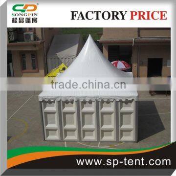 Pagoda tent with solid wall for event, warehouse