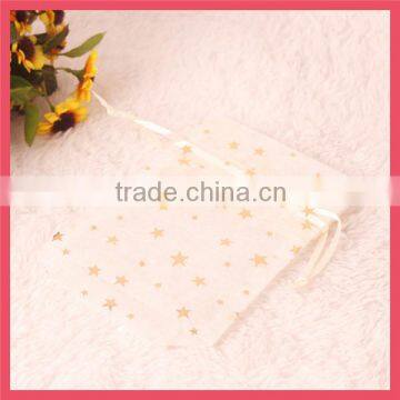 light color star printed feather organza bags