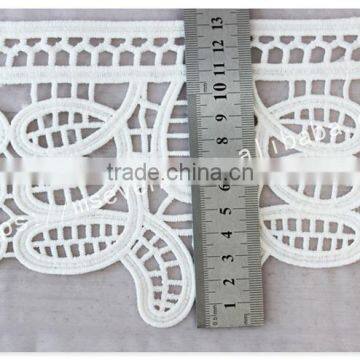 High Quality 13.5cm Width Water Soluble Polyetser Crochet Trim in White photo-6