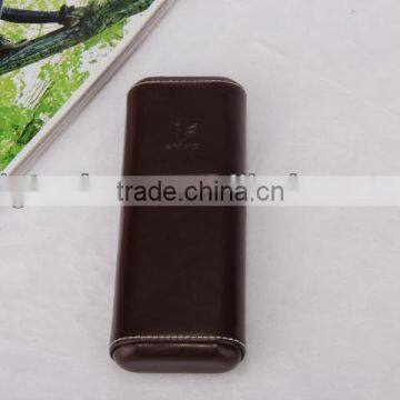 two pieces genuine leather cigar tube