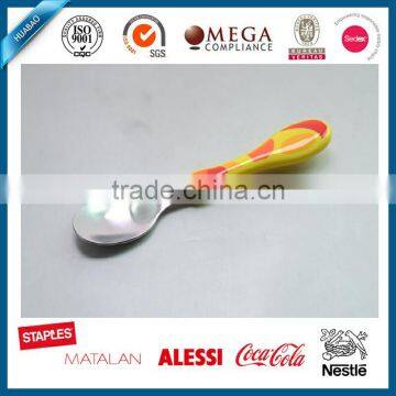 BPA free logo printed stainless steel baby feed spoon