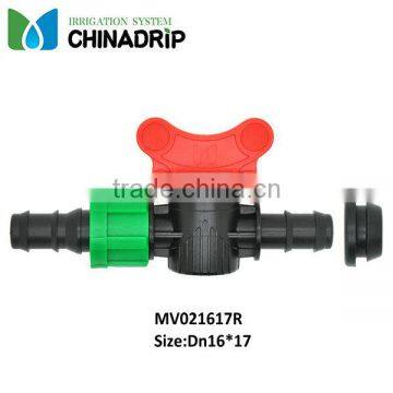 drip system mini valve barbed valve with grommet for drip tape and pipe