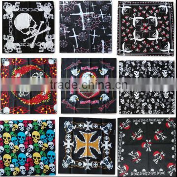 100% cotton 55x55cm Double side Printing Ghost Head Printing Bandana