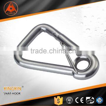 stainless snap hook oblique angle snap spring hook with lock with eye