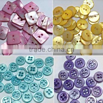 Colorful square and round natural shell buttons