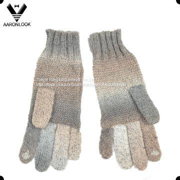 2017 модный зимний набор Obmre из вязаных изделий: шарф, шапка, перчатки (3 предмета) photo-3