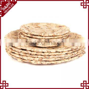 Eco-friendly Natural Straw Woven Home or Restaurant Food Used Serving Platter photo-2