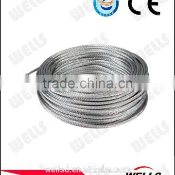 Linyi WELLS zinc galvanized steel wire rope/cable 1x19 6*19