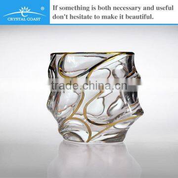 small gold decorative glass tableware for wedding