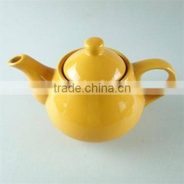 Color glazed ceramic teapot yellow teapot with cheap price for wholesale