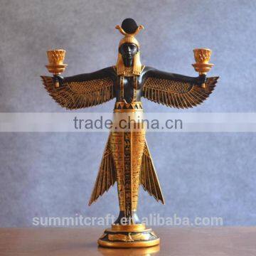 Resin Egyptian Statues Home Goods Antique 3 Tier Candle Holder photo-2