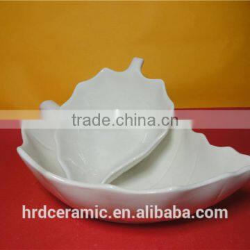 High quality wholesale leaf shape Ceramic Main Course Dishes