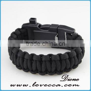 Camping Climbing Hiking Black Compass Paracord Bracelet With Logo photo-4