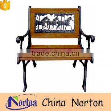 Custom china metal furniture 3 horse decorative wood chair NTIRH-018Y