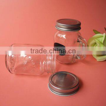 Small Handling Screw Cap Sealing Glass Mason Jar With Blackborad photo-2