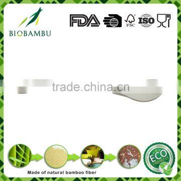 High quality inexpensive eco-friendly bamboo fiber powder white spoon