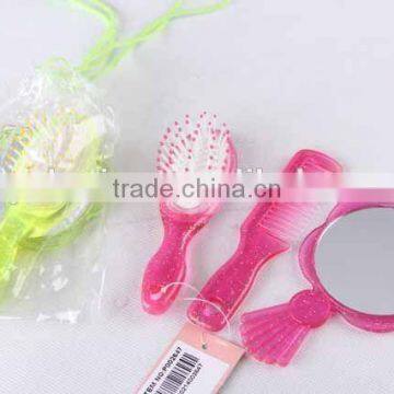 3PC plastic mirror and comb set