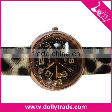 Leopard PU Brand Diamond Watch Brand Cheap Wrist PU Watch