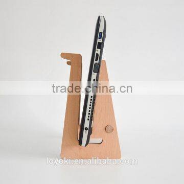 Detachable Mount Holder Cradle Wooden Desktop Stand for Tablets Laptop Beech Wood Laptop Holder photo-2