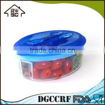 Transparent Plastic Oval Lunch Box With Cutlery Set photo-6