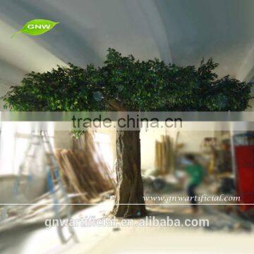 Big Trunk Tall Artificial Green Ficus Banyan Tree Flattop for Home/Office/Shopping Mall Decoration