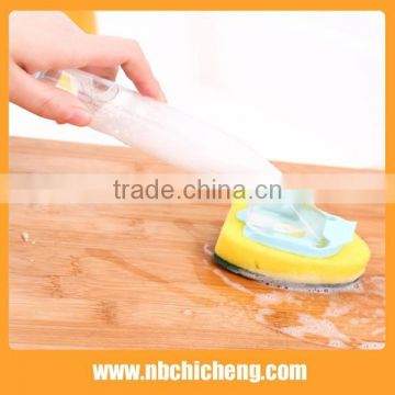 Hot Selling Add liquid Soap Dispensing Sponge Pot Brush