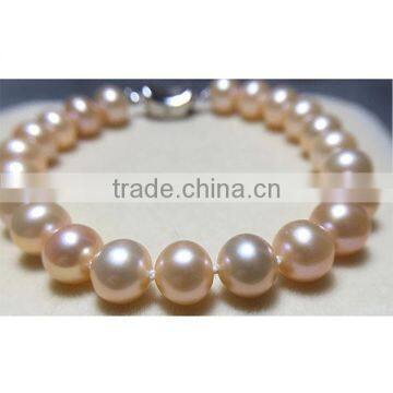 8-9mm Pink Round Freshwater Pearl Bracelet Wholesale photo-2