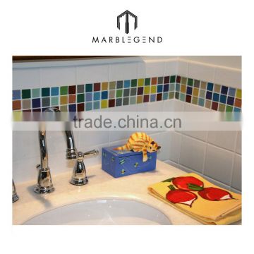 latest hot sale well polished colorful tiles glass mosaic