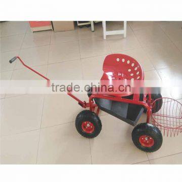 Heavy Duty Adjustable Tractor Garden Scoot With Round Basket photo-2