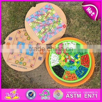 2016 newest 5IN1 wooden board game,funny educational wooden children board game, popular children wooden toy board game W11A044