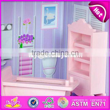 New Style 3 Floor Girls Pretend Play Wooden Dollhouse Cottage W06A224 photo-6