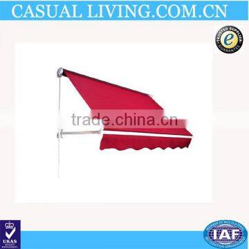 4' Drop Arm Manual Retractable Window Awning - Wine Red