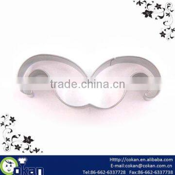 Beard Shape Stainless Steel Cookie Cutter with botton,Biscuit Cutter CK-CM0053