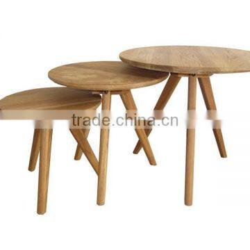 2015 new product of solid oak nest of tables