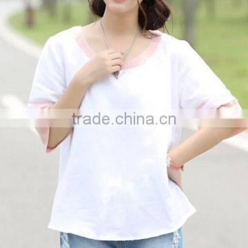 latest girls fashion summer tee shirt printing factory quality casual lady blank white t shirt below $5