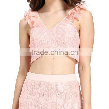 Domin Fashion Guangzhou Factory Latest Skirt and Crop Top Set photo-2