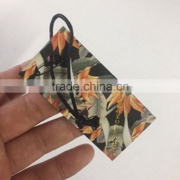2016 China Custom High Quality Gold Foil Logo Jeans Hang Tags With Strings photo-2