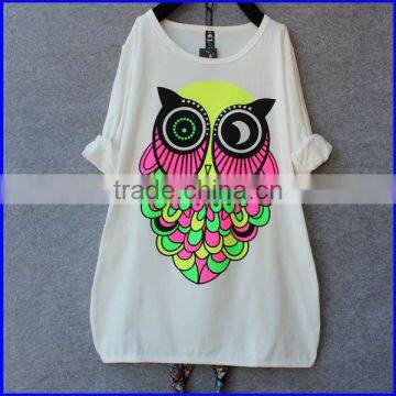2014 Fashion Summer Cute Printed Long Sleeve Wholesale Korean Style T-shirts