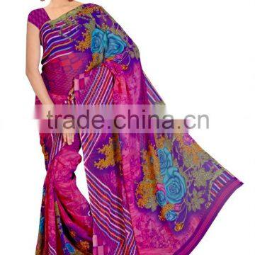 Printed Saree in Four Color With Blouse photo-3
