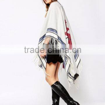 Fashion Batwing Sleeve Ladies Lapel Loose Cloak Cape Winter Poncho Coat Outwear Hooded Shawl Embroidered Jacket Women's Cloak photo-5