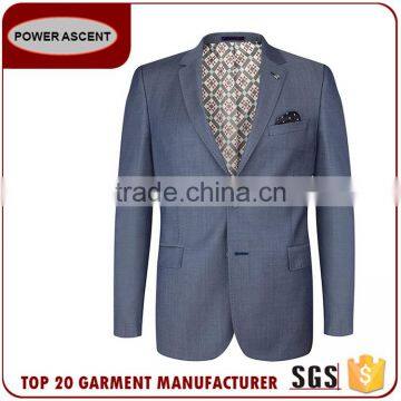 Fashion 2 Button Polyester Viscose Men'S Suit For Wedding photo-5