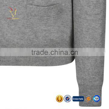 V-Neck Knitted Men Pure Cashmere Sweaters Grey Cashmere Sweater Cardigan photo-4