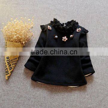 Cotton and Cashmere Coat Girls Lace Collars Agaric Children Coat photo-5