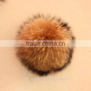DIY 13cm Real Raccoon Fur Pompoms Fur Balls for Knitted Beanies Keychain and Scarves Shoes Real Fur Pom Pom Wholesale photo-2