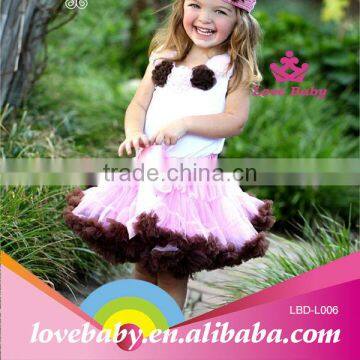 New fashion hot sale colorful ruffly 3 layers pettiskirts